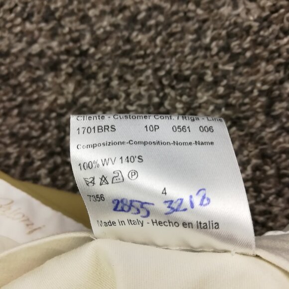 NWT Brioni Dress Pants Super 140s Wool Cannes Pleated Cuffed Tan Mens 38x31 Flaw - Picture 5 of 13